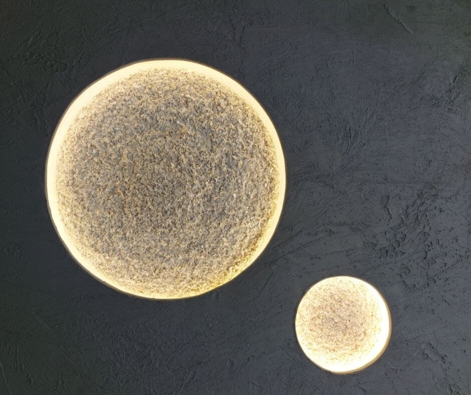 Wandbild beleuchteter Doppelmond